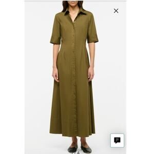 Staud Joan Maxi Shirt Green Dress Size: 12